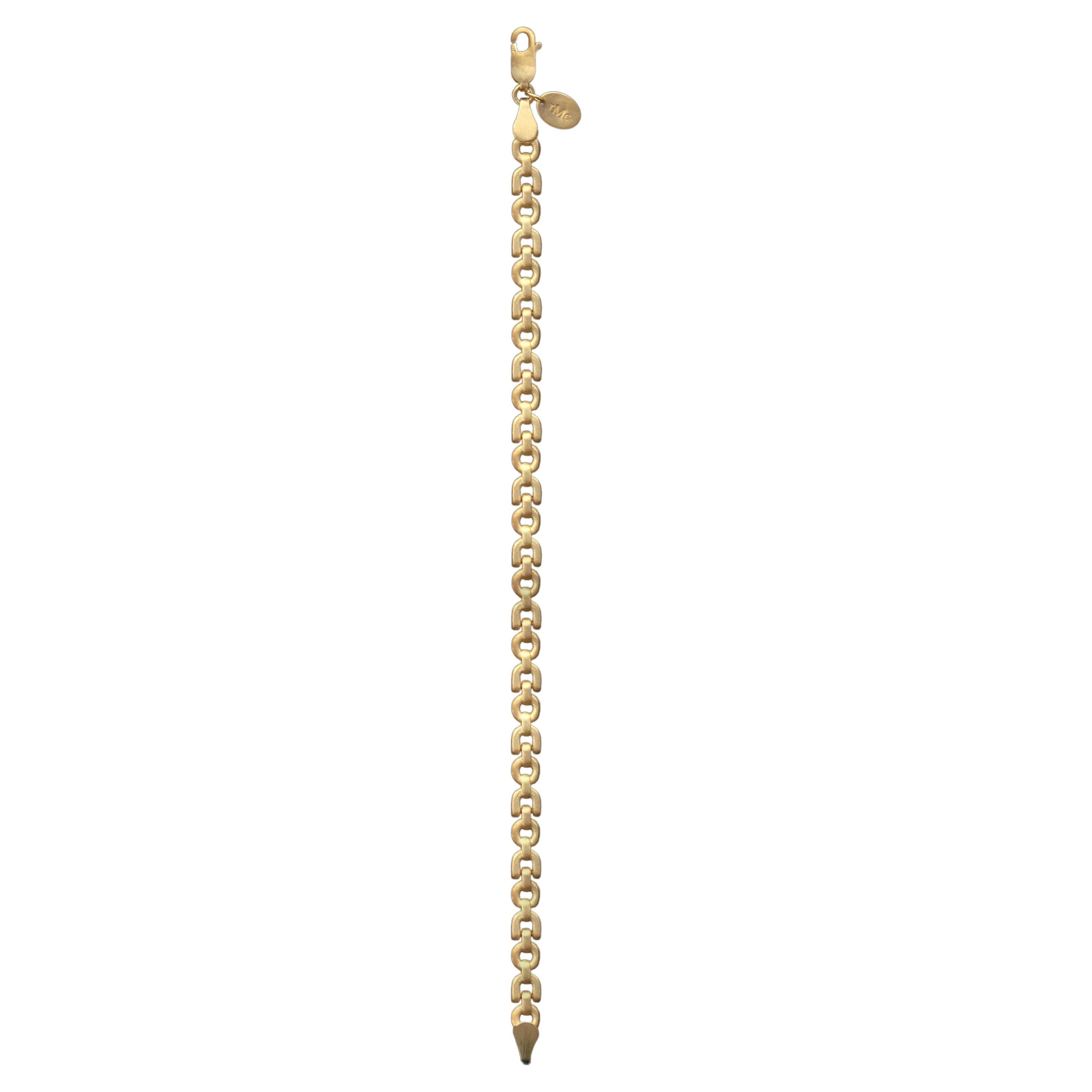 Tiana Marie Combes Yellow Gold Solid Equestrian Chain Link Anklet