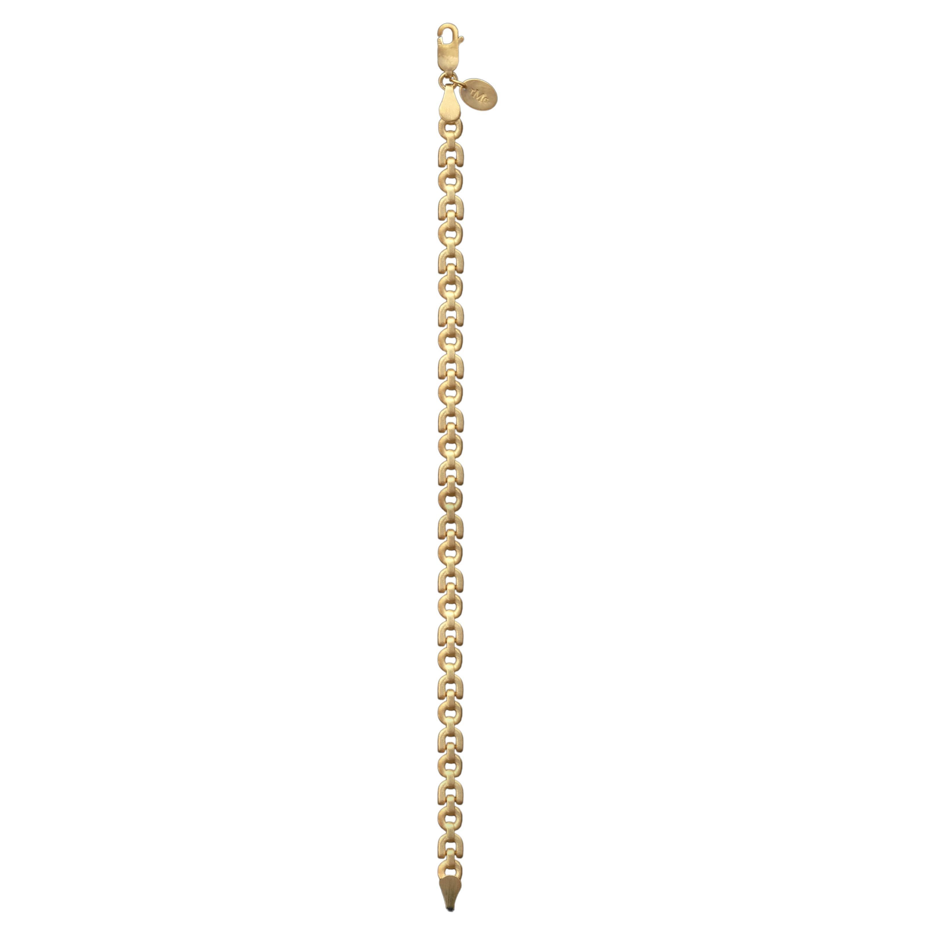 Tiana Marie Combes Yellow Gold Solid Equestrian Chain Link Bracelet For Sale