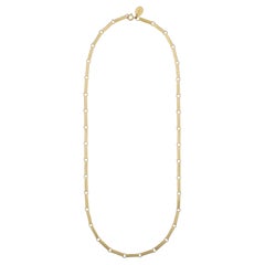 Tiana Marie Combes Yellow Gold Solid Rectangular Bar Link Chain Collar Necklace