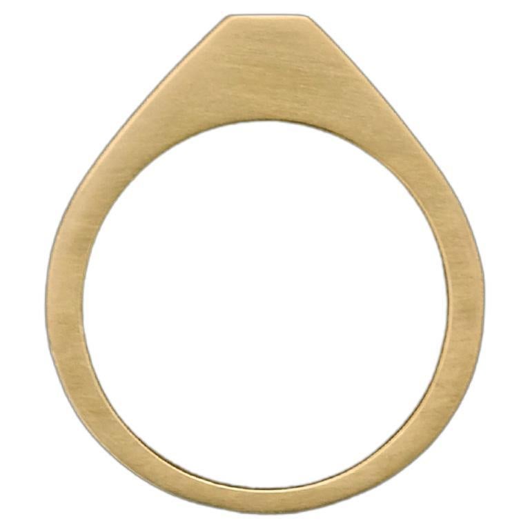 Tiana Marie Combes Yellow Gold Tapered Signet Stirrup Ring For Sale