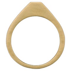 Tiana Marie Combes Yellow Gold Tapered Signet Stirrup Ring