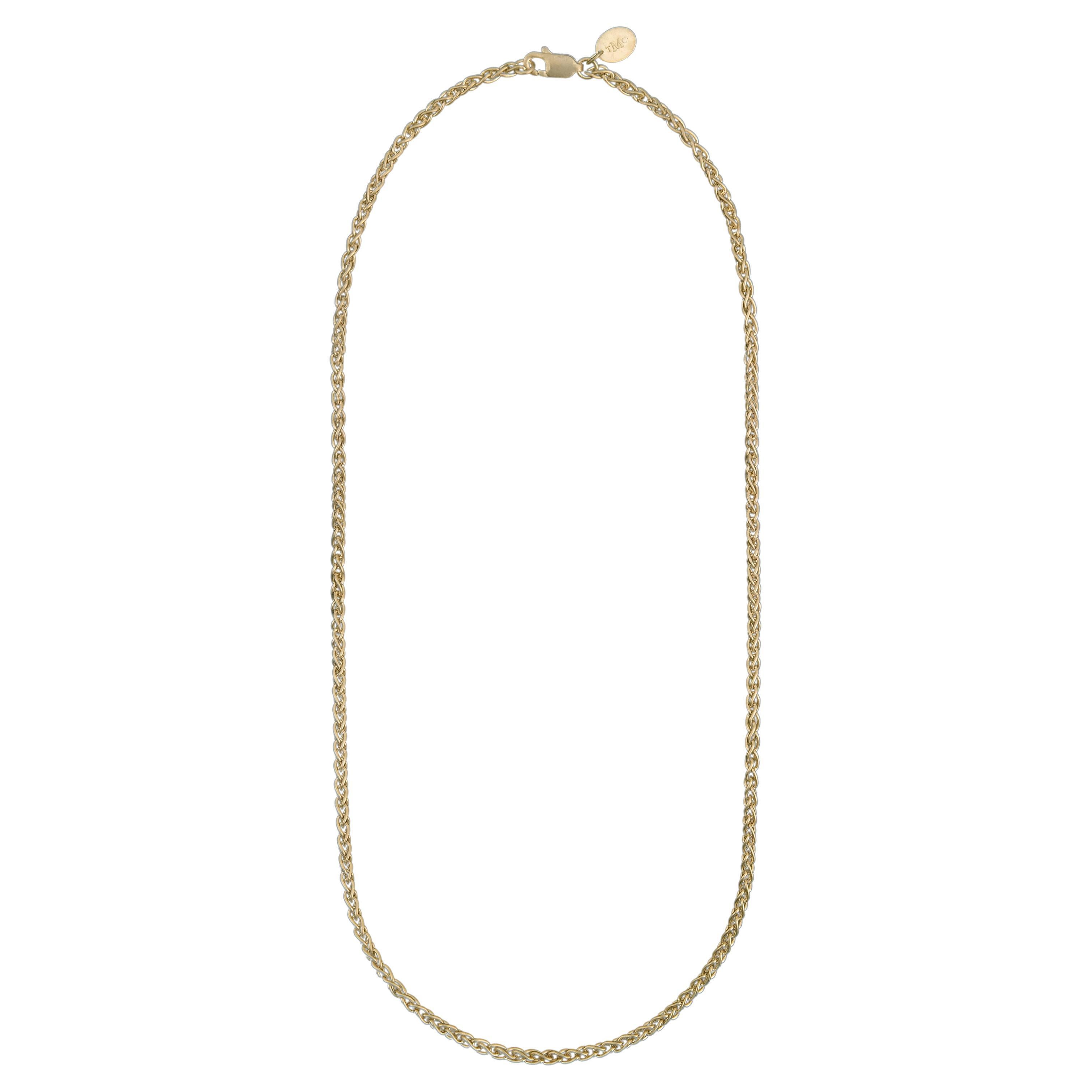 Tiana Marie Combes Yellow Gold Woven Chain Necklace For Sale