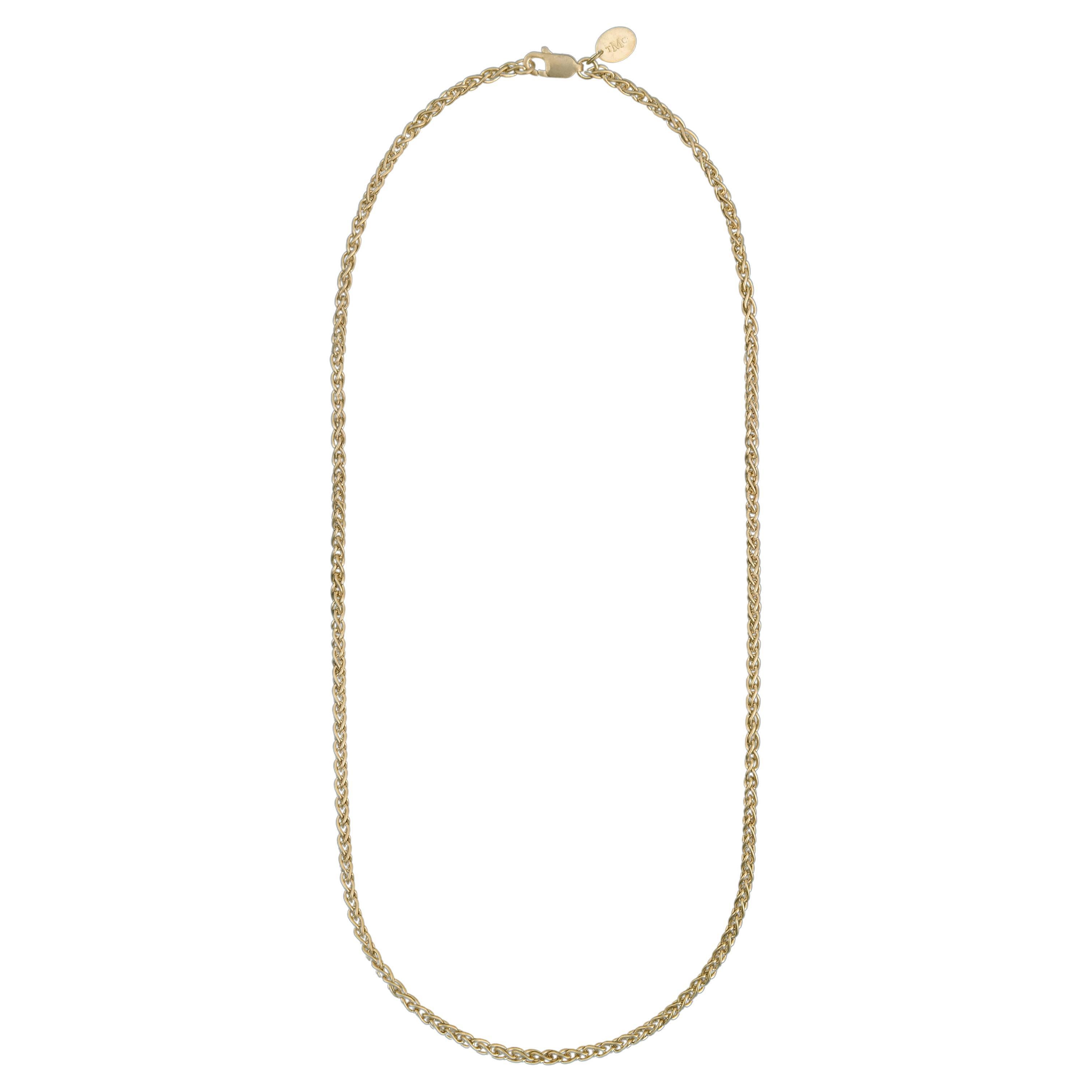Tiana Marie Combes Yellow Gold Woven Chain Necklace For Sale at 1stDibs