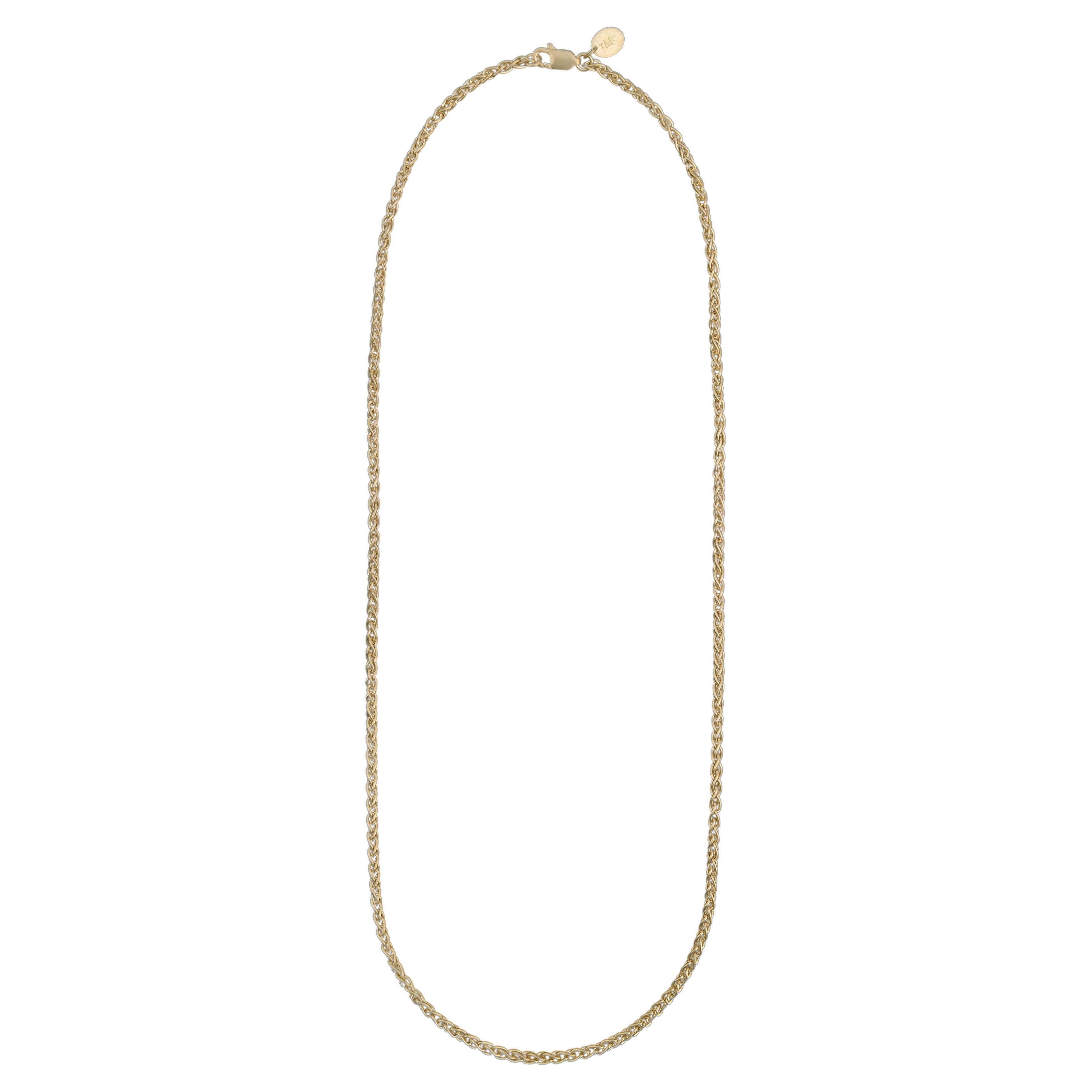 Tiana Marie Combes Gelbgold-Halskette mit gewebter Kette im Angebot