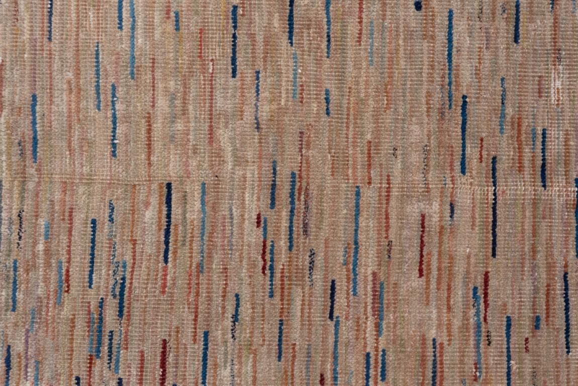 Tianjin Chinese Rug with Blue and Red Lines In Good Condition For Sale In New York, NY