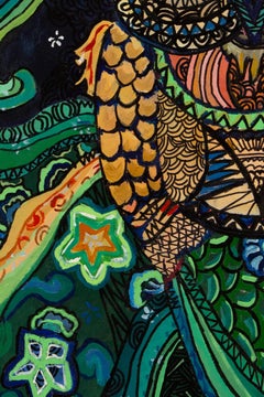 Tianying Li Art Nouveau Original Oil On Canvas "Fantasy"