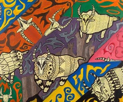 Tianying Li Art Nouveau Original Oil Painting "The Strength"