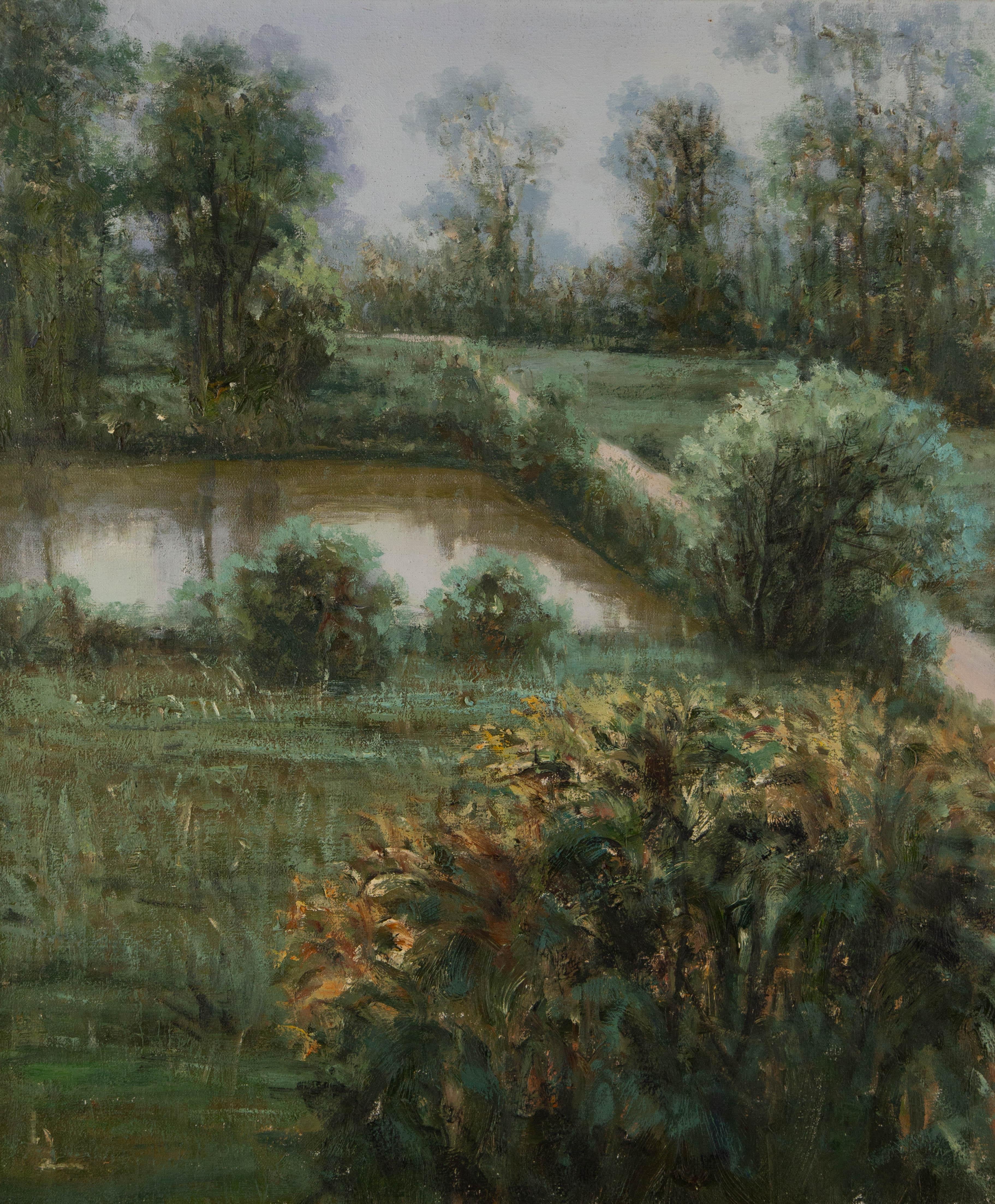 Tianyu Pan Post-Impressionist Original Oil Painting "Countryside"