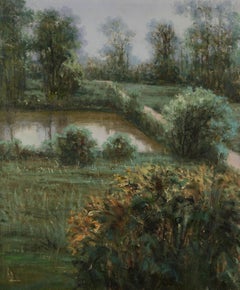 Tianyu Pan Pintura al óleo original postimpresionista "Campo"