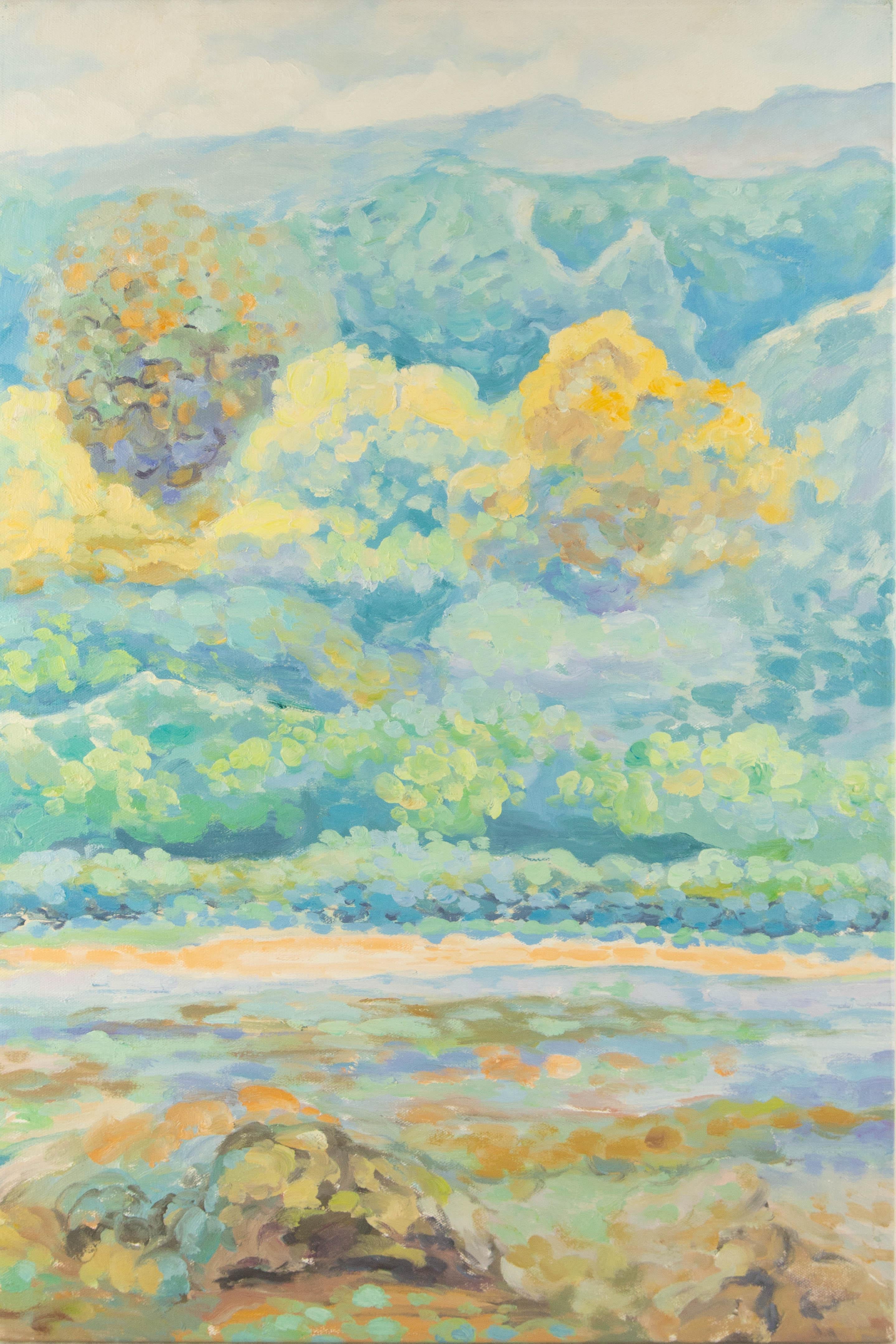 Tianyu Pan Landschaft Original Öl auf Leinwand "Frühling Serie I"