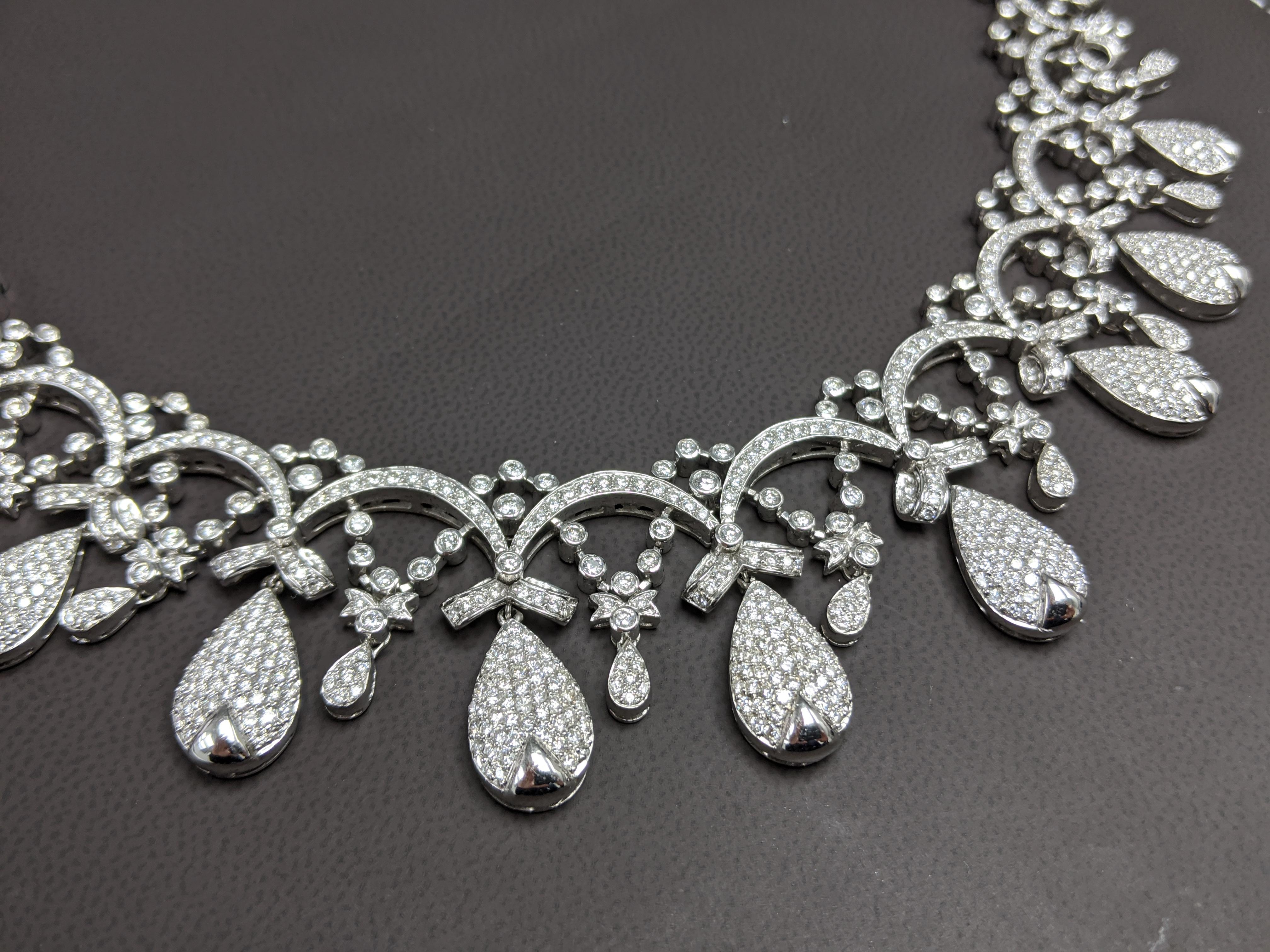 26K Diamonds Elegant Necklace Tiara Style

Hand Made, One Of A Kind!