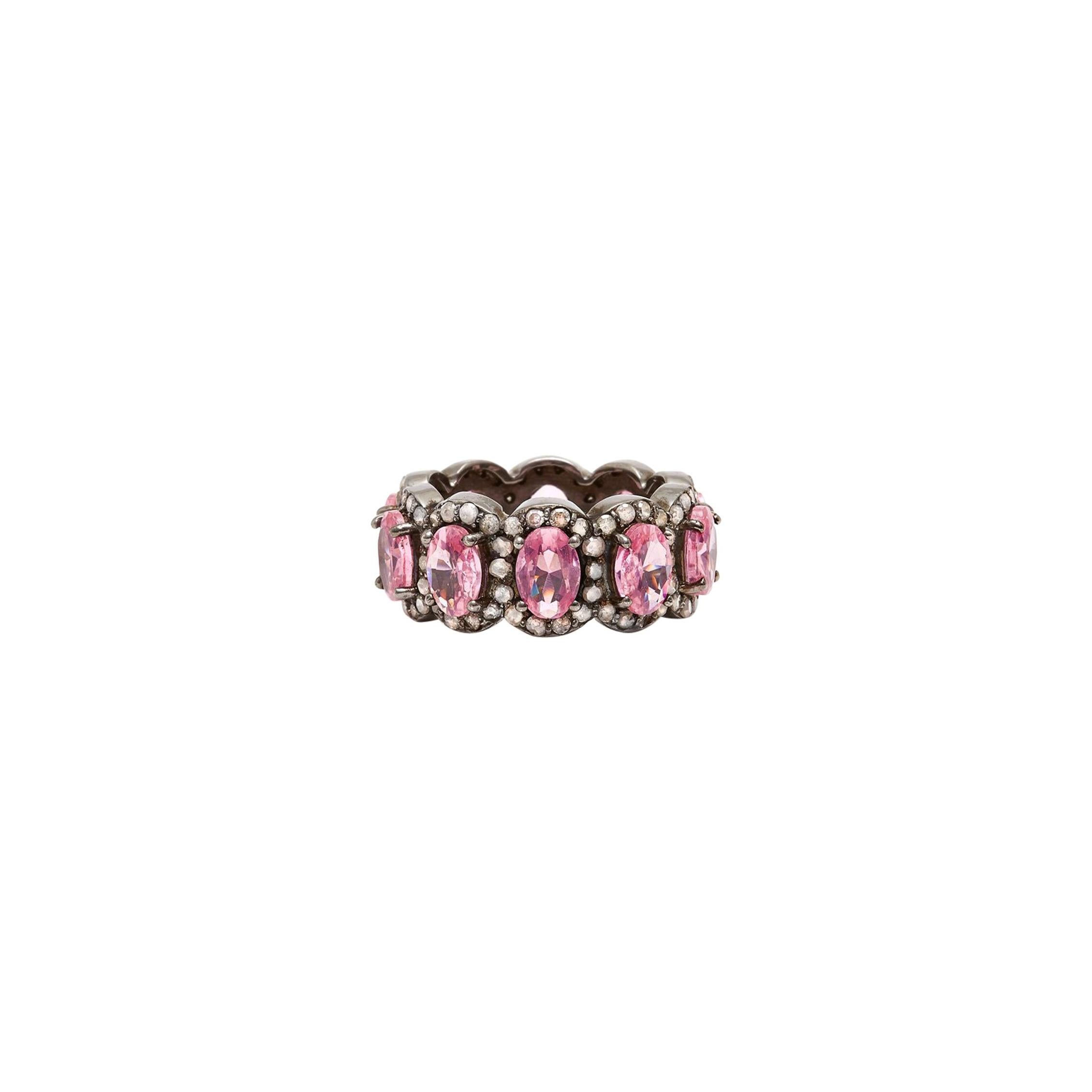 Pink Morganite Diamond Tiara Ring