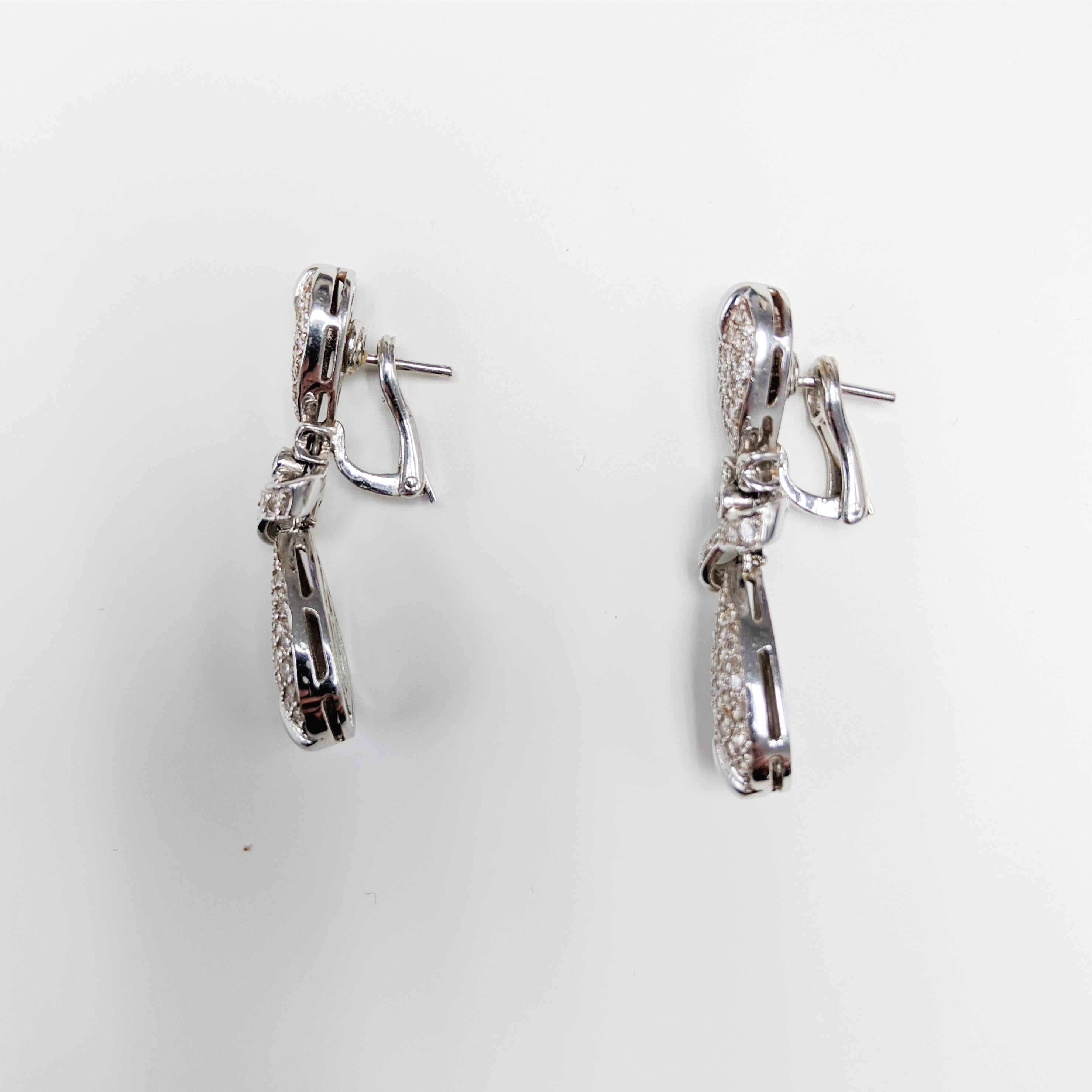 Artisan Tiara Diamond Earrings For Sale