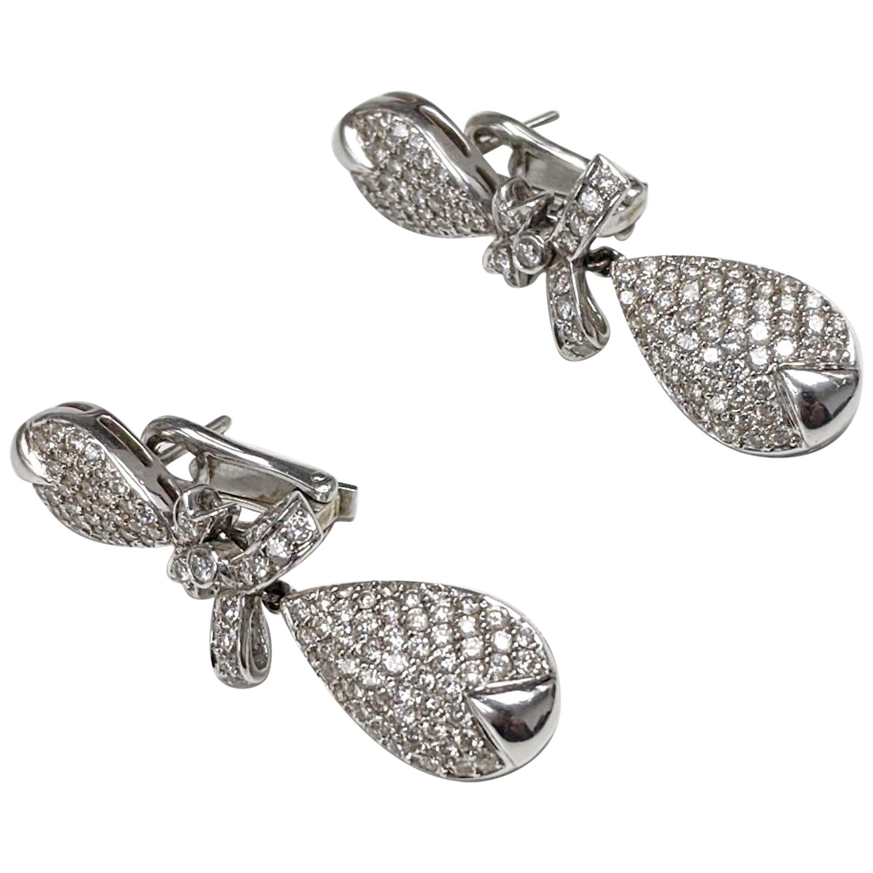 Tiara Diamond Earrings For Sale