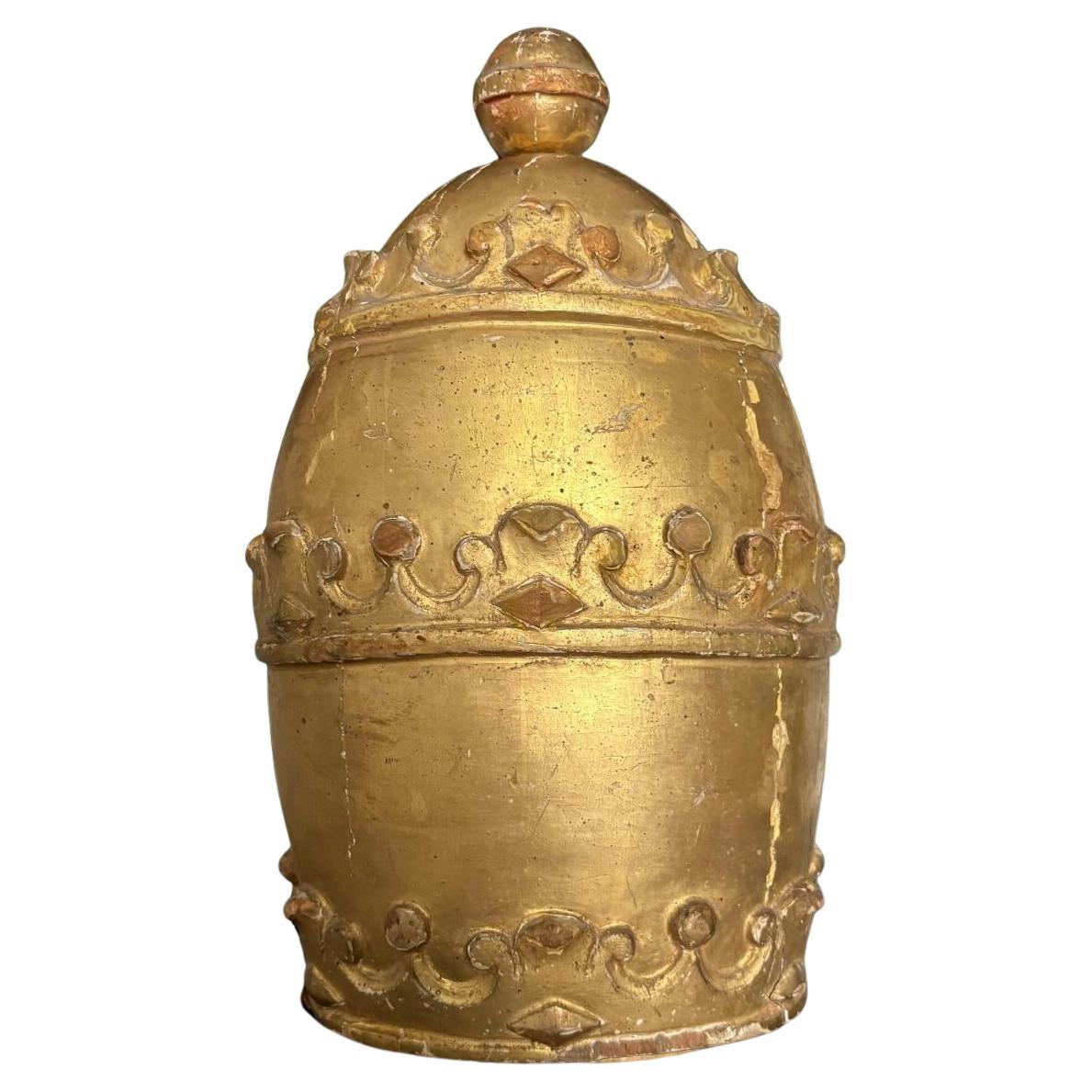 Tiara Papale in Legno Scolpito e Dorato Italia XVIII secolo in vendita