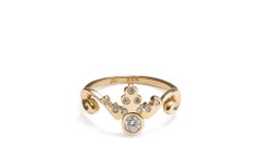 Tiara Ring with Brilliant Cut Diamond and Diamond Melee