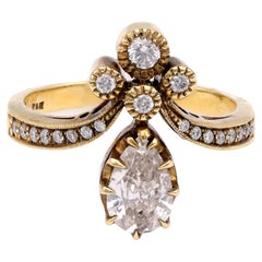 Tiara Ring with Pear Shaped Diamond