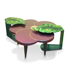 Table basse en bois en forme de fleur Tiaré Chameleon par C.I.C.