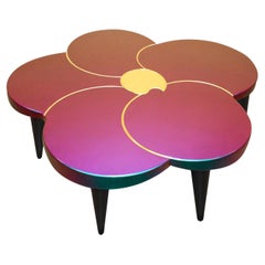 Tiaré Chameleon Flower-Shaped Wooden Coffee Table by C. Rampazzi