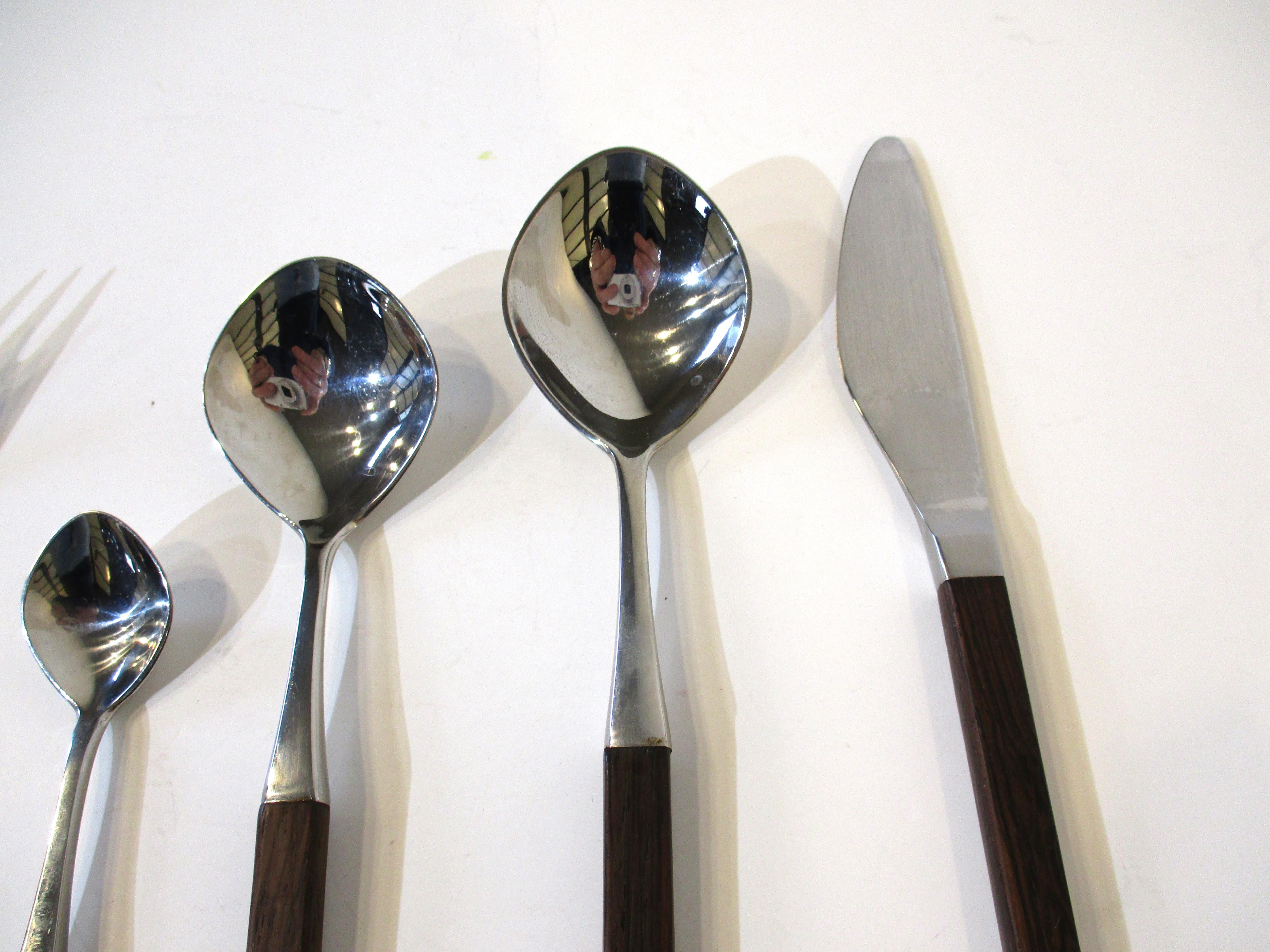 Mid-Century Modern Tias Eckhoff 8 Place Setting Opus 52 pc. Flatware Set Lundtofte Denmark