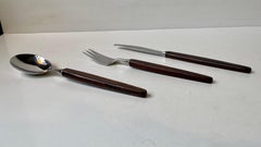 Tias Eckhoff Rosewood Flatware Cutlery set for 12 persons, Lundtofte 1960s