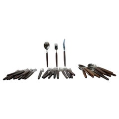 Tias Eckhoff Rosewood Flatware Cutlery set for 12 persons, Lundtofte 1960s