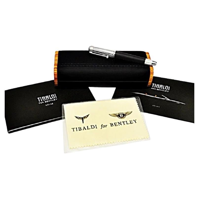 Tibaldi for Bentley Azure Fountain Pen in Sterling Silver with 18k Nib For Sale