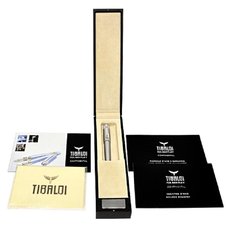 Limited edition # 203/999 Tibaldi for Bentley Continental fountain pen with 18K nib. New, complete with presentation box, papers and pouch.