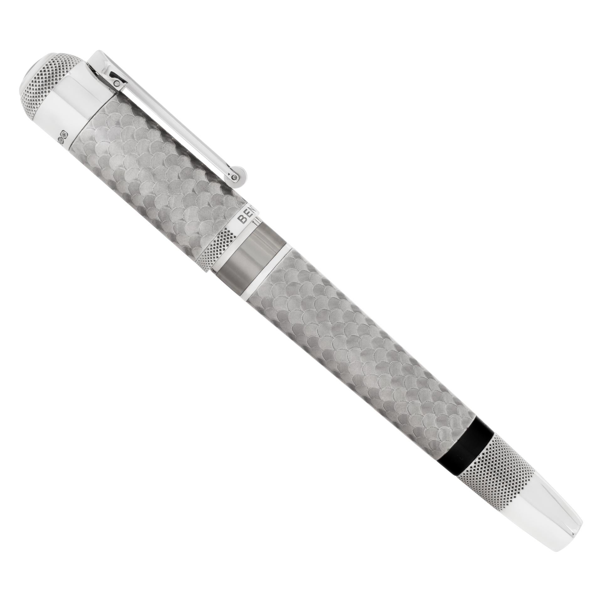 Tibaldi Montegrappa Bentley Crewe Collection, Sterling Silver Fountain Pen In Excellent Condition For Sale In Surfside, FL