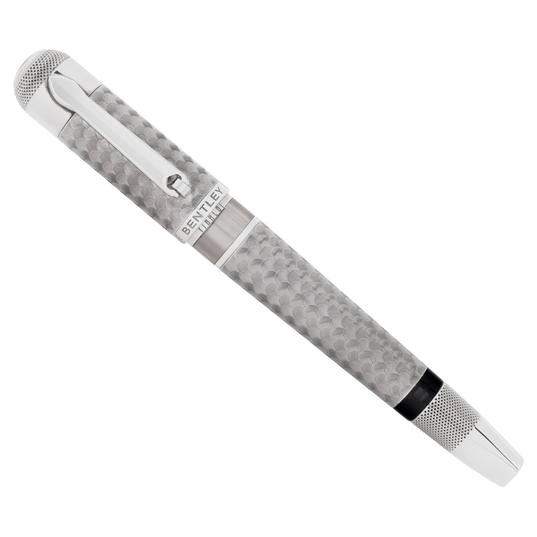 Tibaldi Montegrappa Bentley Crewe Collection, Sterling Silver Fountain Pen For Sale