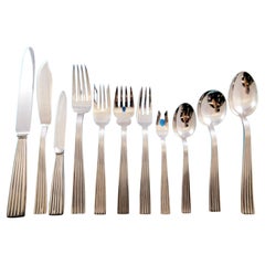 Vintage Tiber by Buccellati Sterling Silver Flatware Set for 12 Service 123 Pcs Dinner