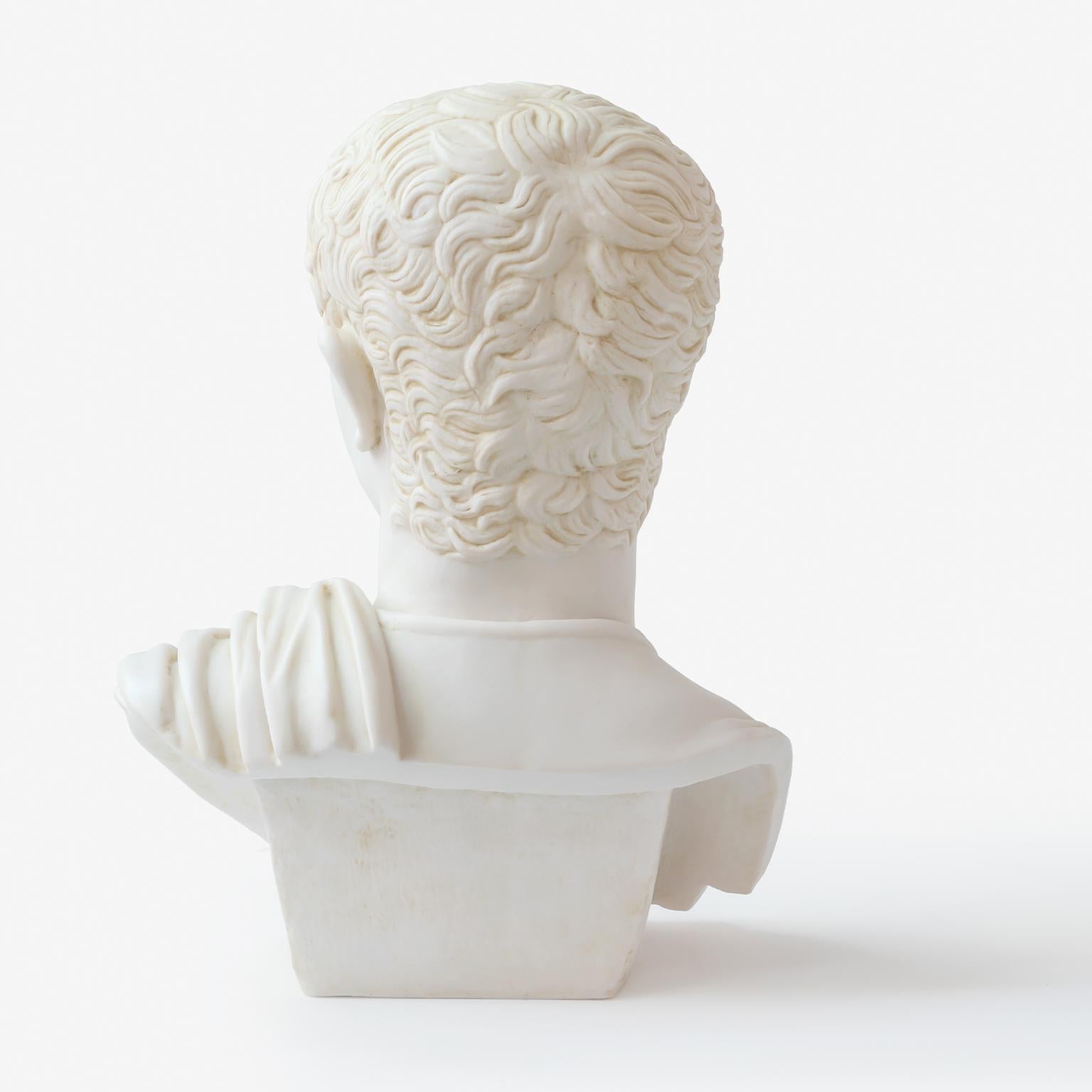 Turkish Tiberius Bust Made with Compressed Marble Powder 'Ephesus Museum'