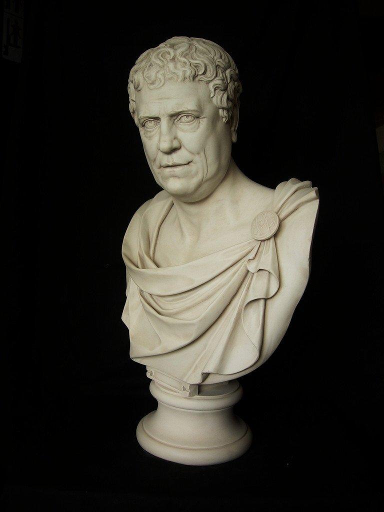 A beautiful Tiberius Roman Senator marble bust, 20th century. 
Tiberius Gracchus, Roman Senator, a bust, wearing toga drapery.
A classical Roman bust of a high ranking official, wearing a toga, broached to the left shoulder, the bust is inscribed,