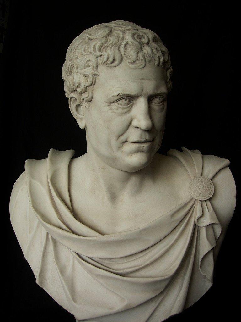 Tiberius Roman Senator Marble Bust, 20th Century  In Excellent Condition For Sale In London, GB