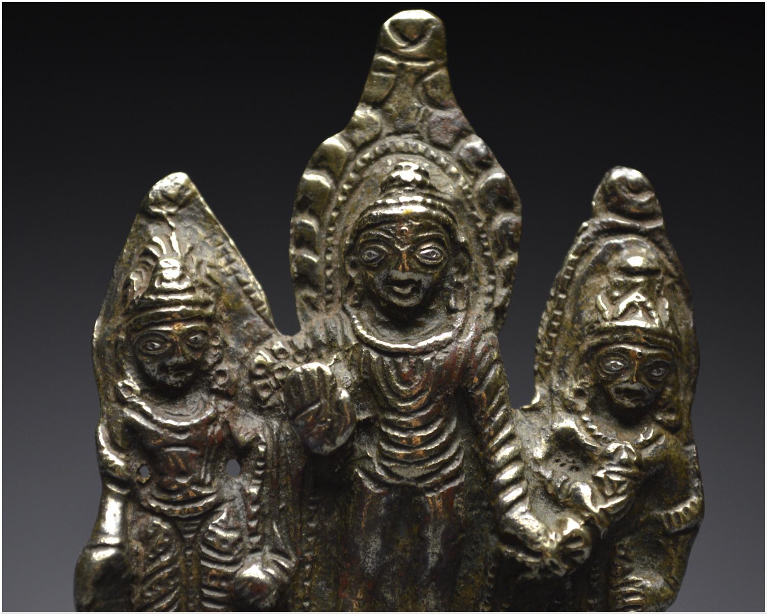 Tibet, 10th-12th Century, Buddha and Bodhisattvas, Copper alloy and silver inlay 5