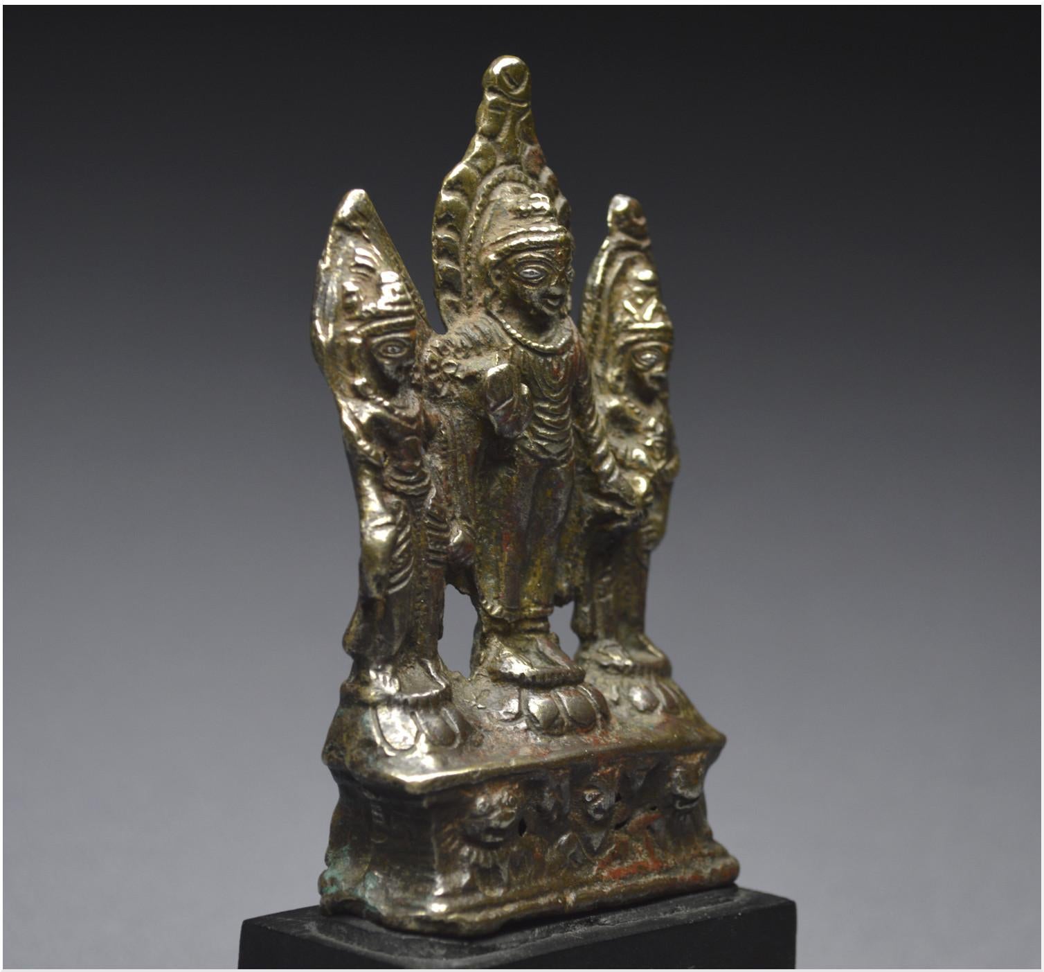 Tibet, 10th-12th Century, Buddha and Bodhisattvas, Copper alloy and silver inlay 1