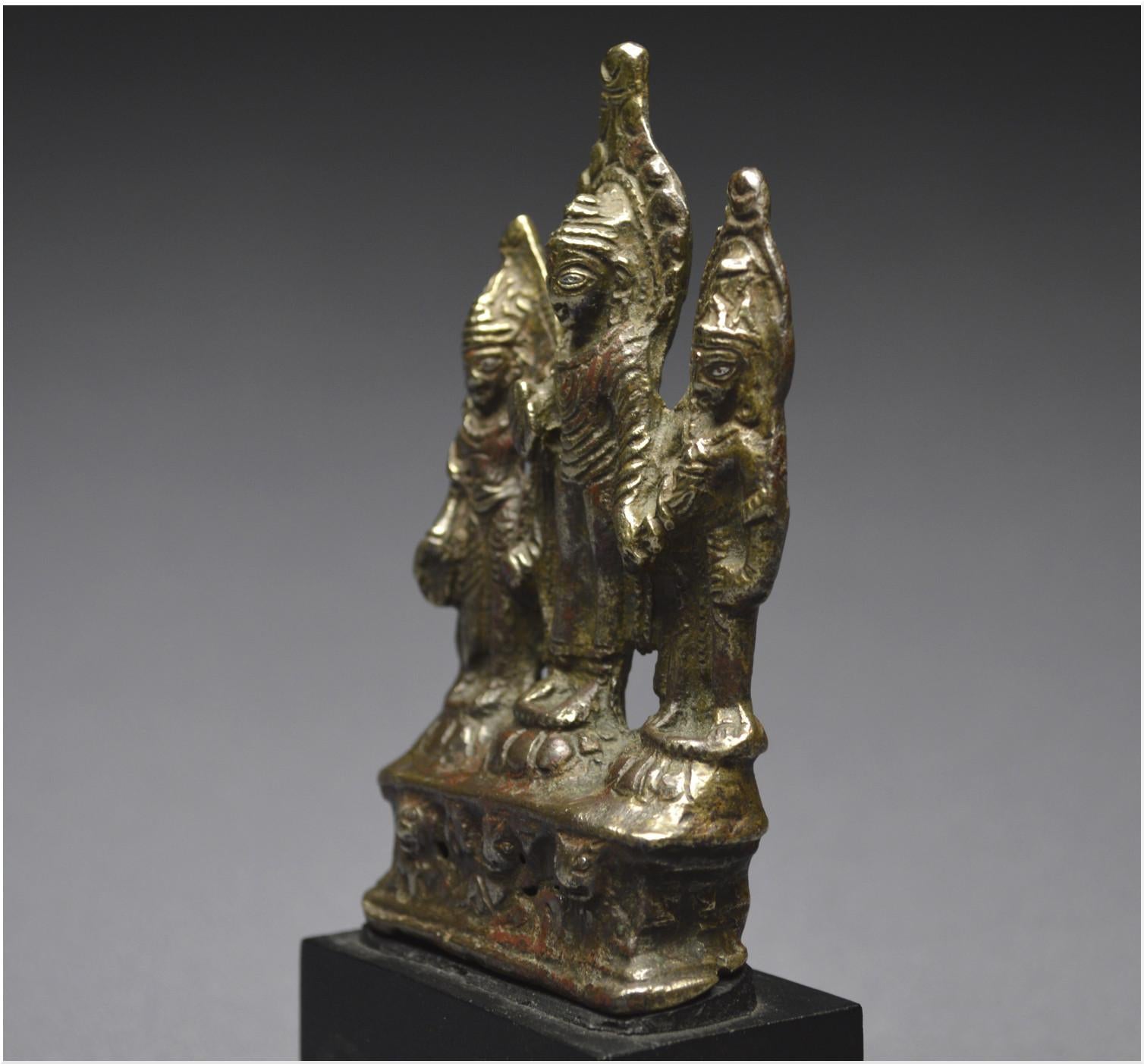 Tibet, 10th-12th Century, Buddha and Bodhisattvas, Copper alloy and silver inlay 3