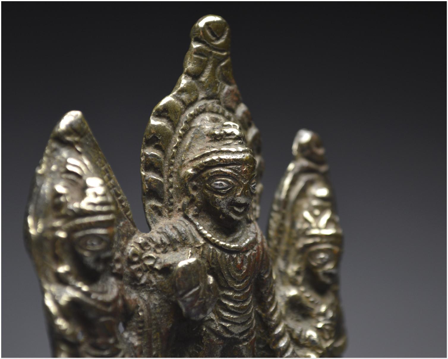 Tibet, 10th-12th Century, Buddha and Bodhisattvas, Copper alloy and silver inlay 4