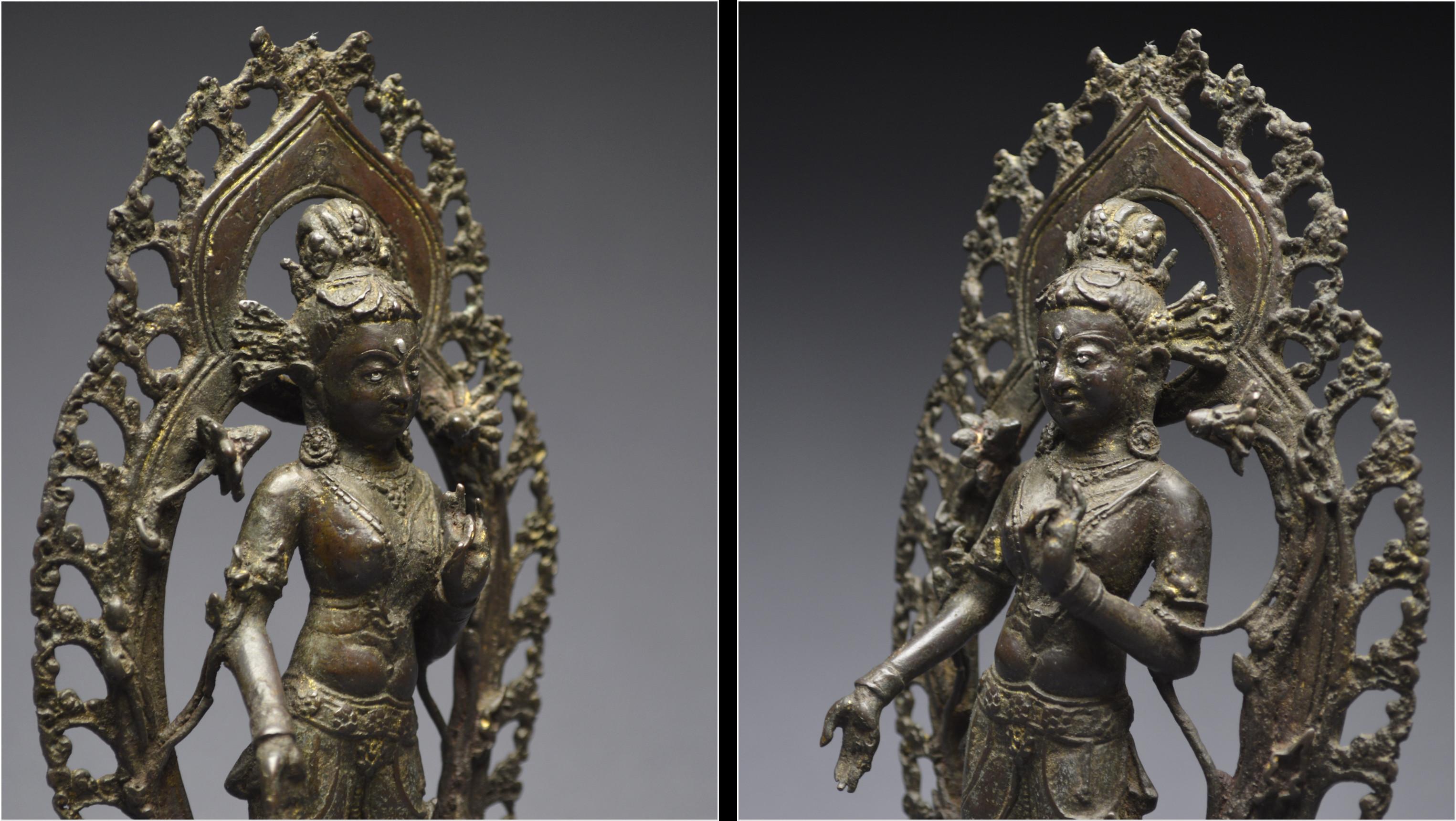 Tibet, 16th Century, Representation of the white Tara, Bronze and silver inlays 1