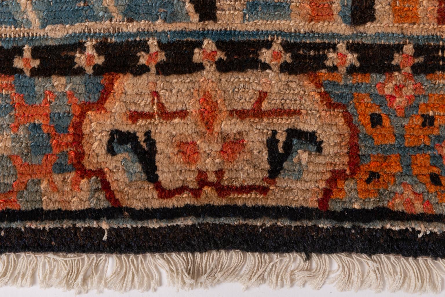 20th Century Tibetan Antique Carpet with Flowers from Private Collection For Sale