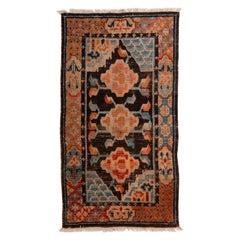 Tibetan Antique Carpet with Flowers from Private Collection