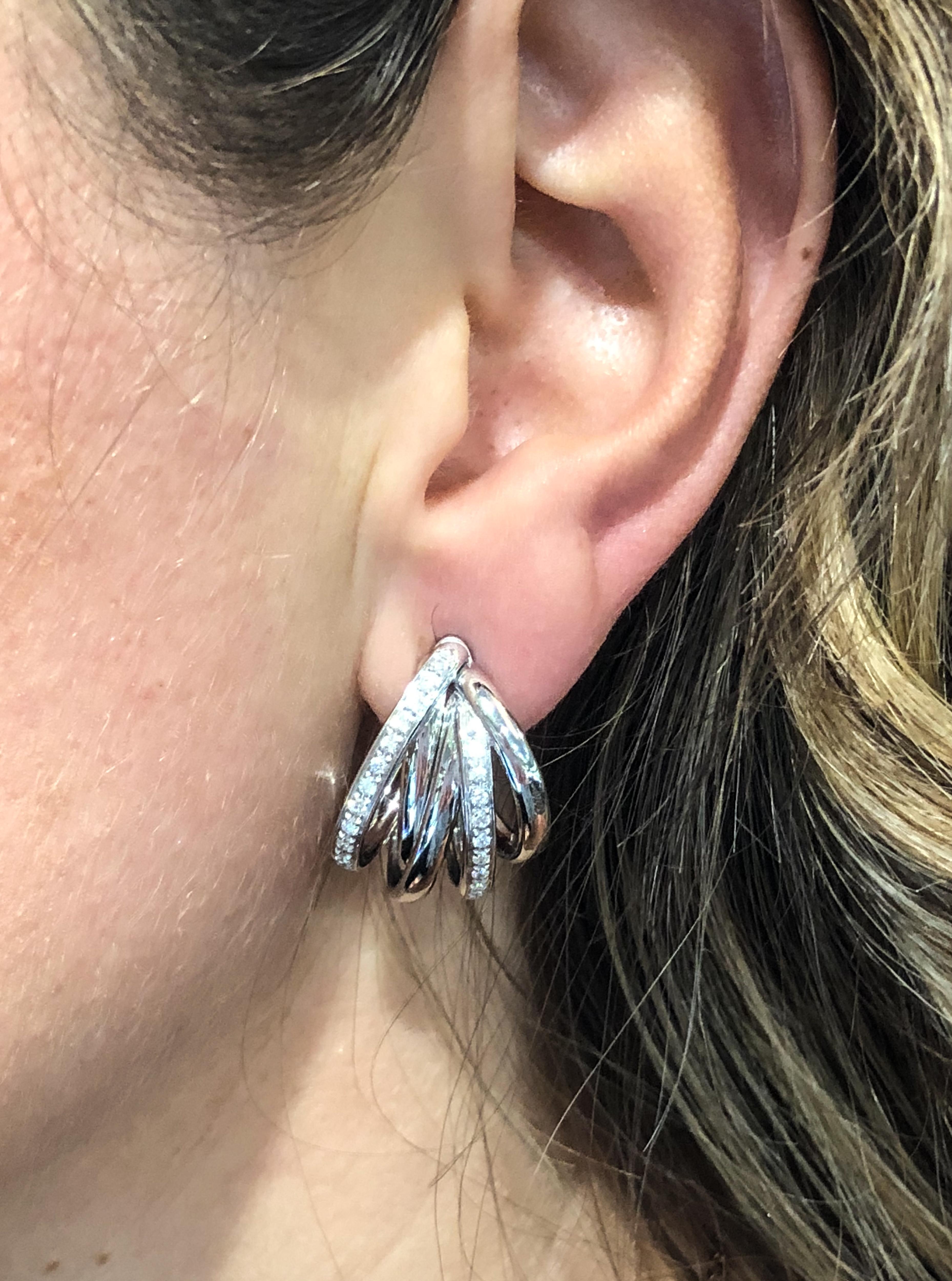 Round Cut Tibet Diamond White Gold Earrings by Mattioli