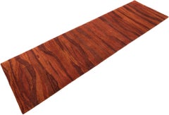 Runner Tibet, Annodato a mano, 9.8 × 2.8 ft - Terracotta e Marrone Terra