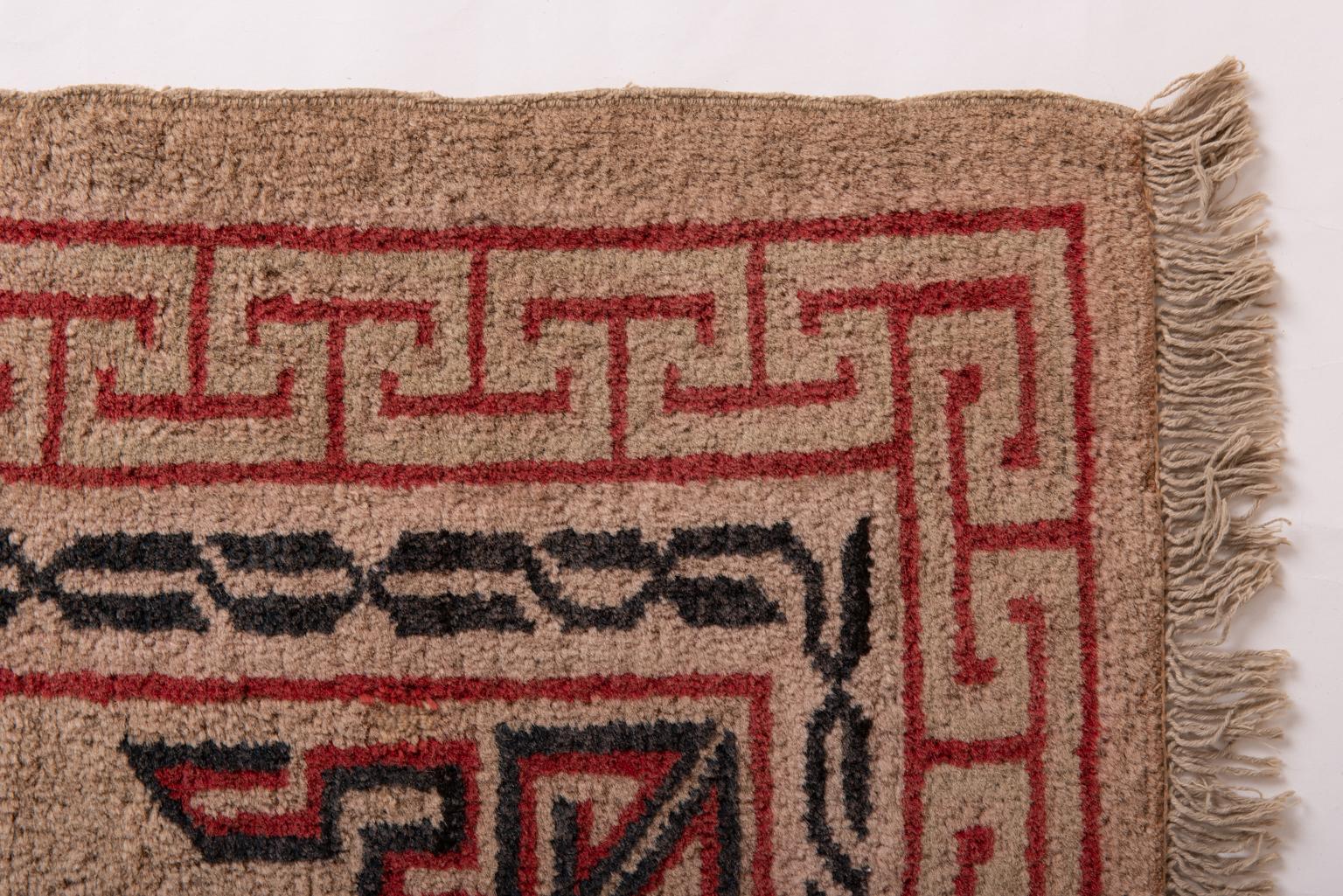 Hand-Woven Tibetan Vintage Carpet For Sale