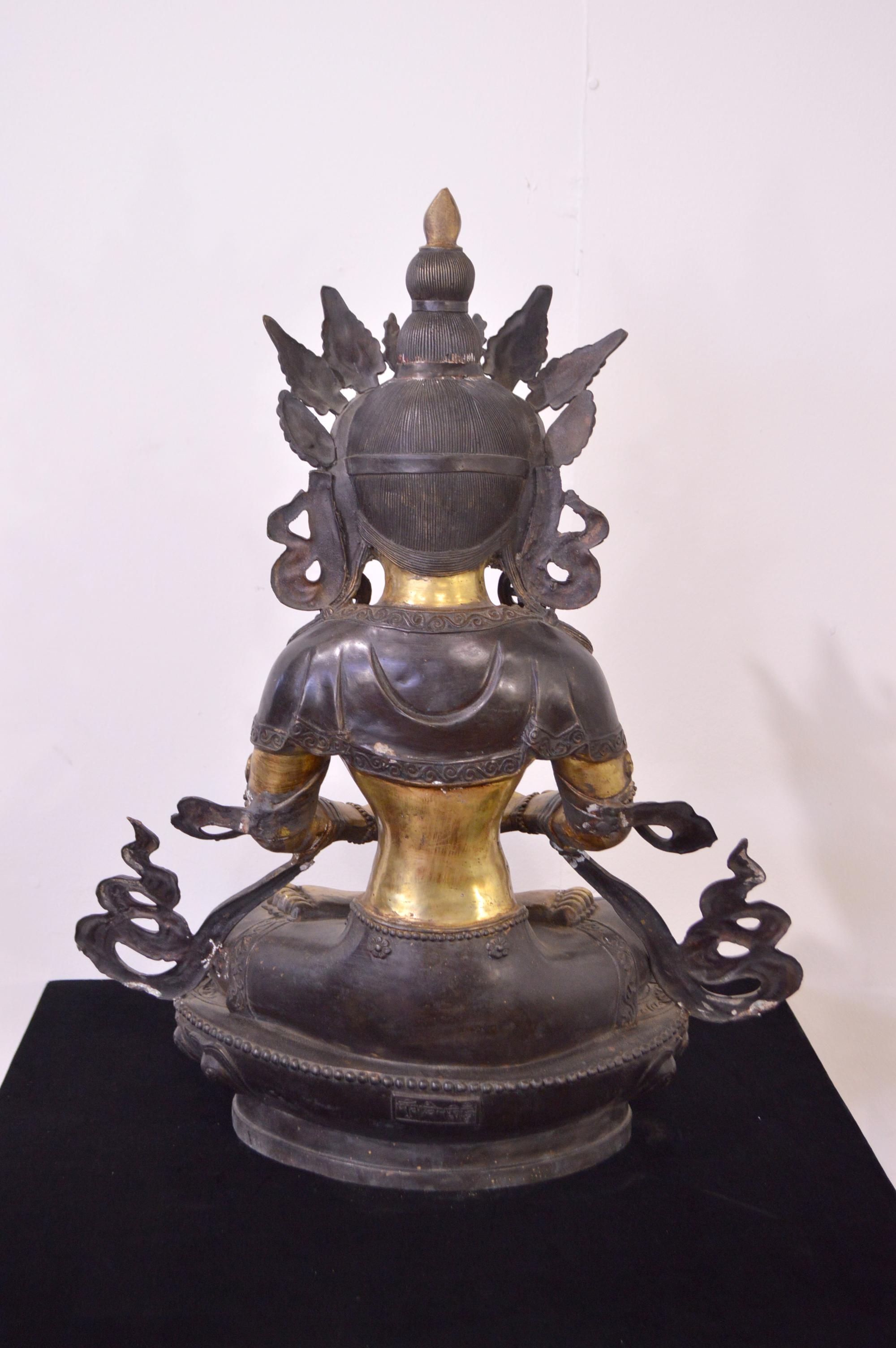 Tibetan 20th Century Bronze Statue of Tara 3