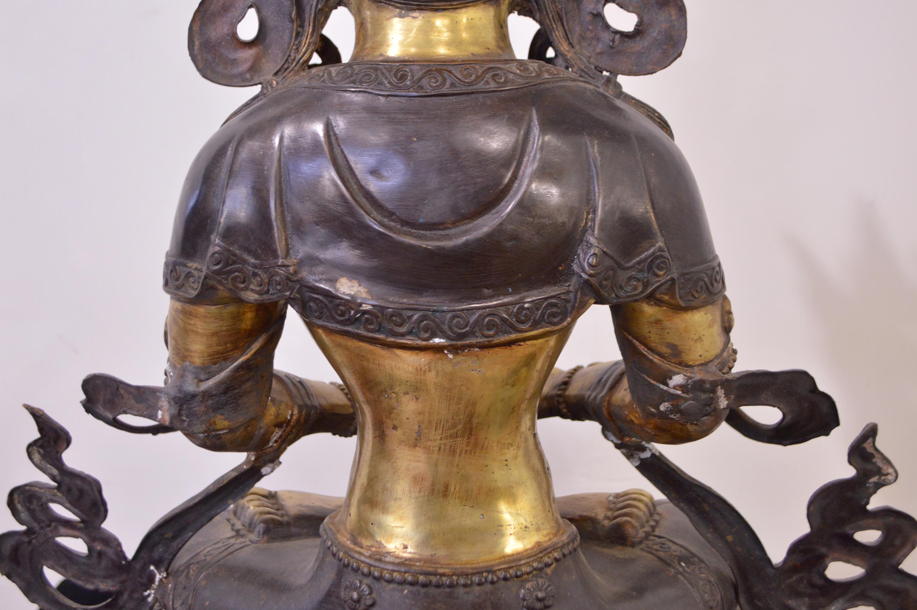 Tibetan 20th Century Bronze Statue of Tara 4