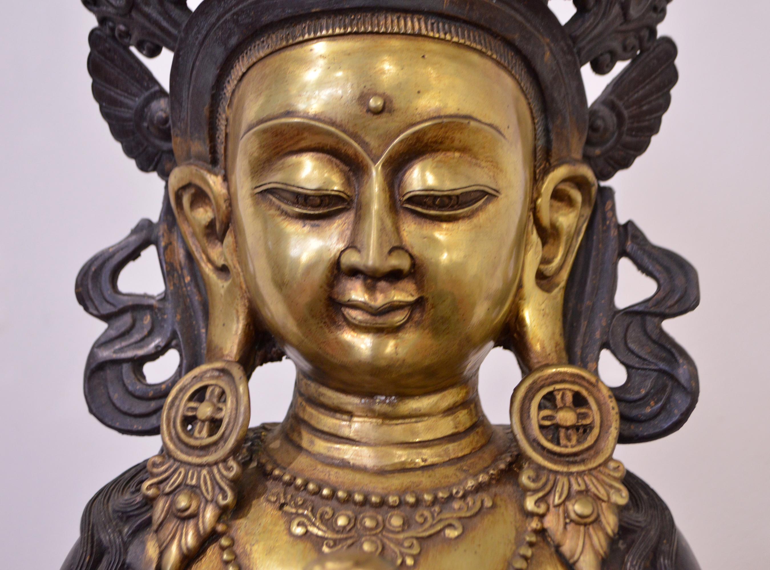 Mid-20th Century Tibetan 20th Century Bronze Statue of Tara