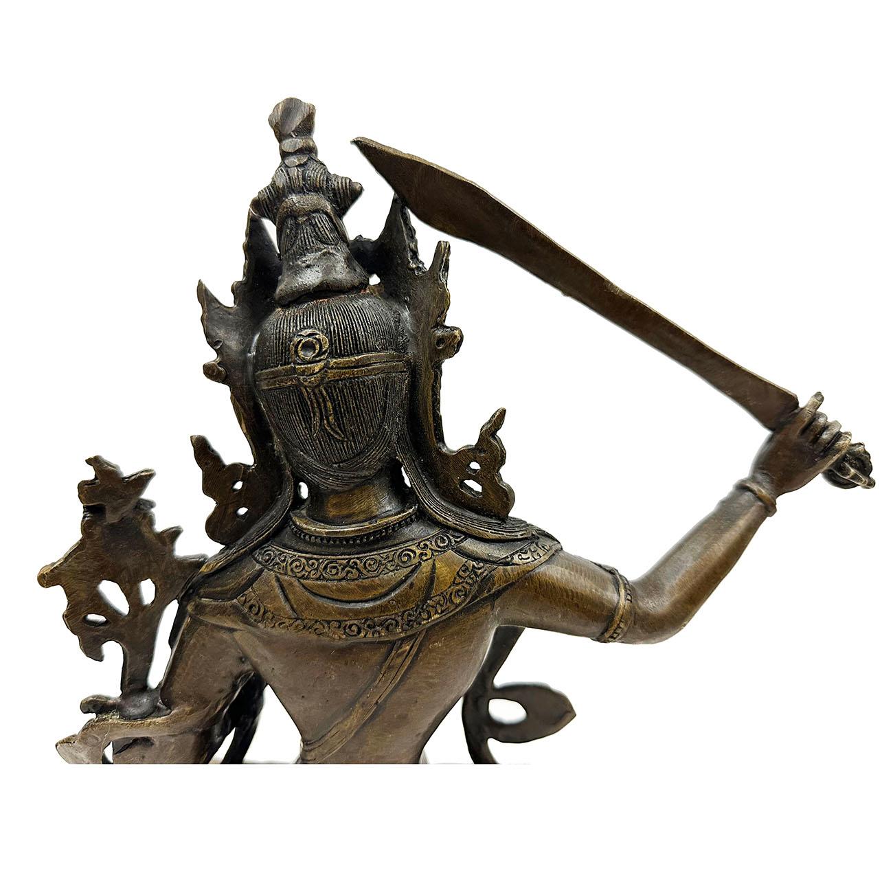 Tibetische antike Tantric Manjusri Bodhisattva-Statue aus Bronze, Tibet im Angebot 4