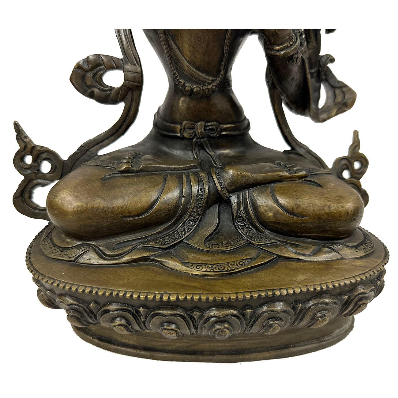Chinese Export Tibetan Antique Bronze Tantric Manjusri Bodhisattva Statue For Sale