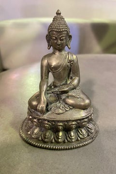 Tibetan Asian Sitting Serene Buddha Statue Sculpture